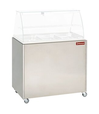 Diamond Onderstel RVS op wielen | voor bain-marie warmhoudvitrine VBE-311 | (B)106x(D)61,5x(H)138cm