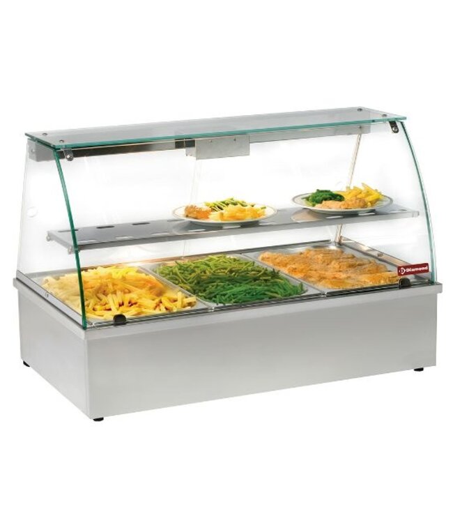 Diamond Bain-marie warmhoudvitrine | 3x 1/1GN | (B)102x(D)60,2x(H)68cm