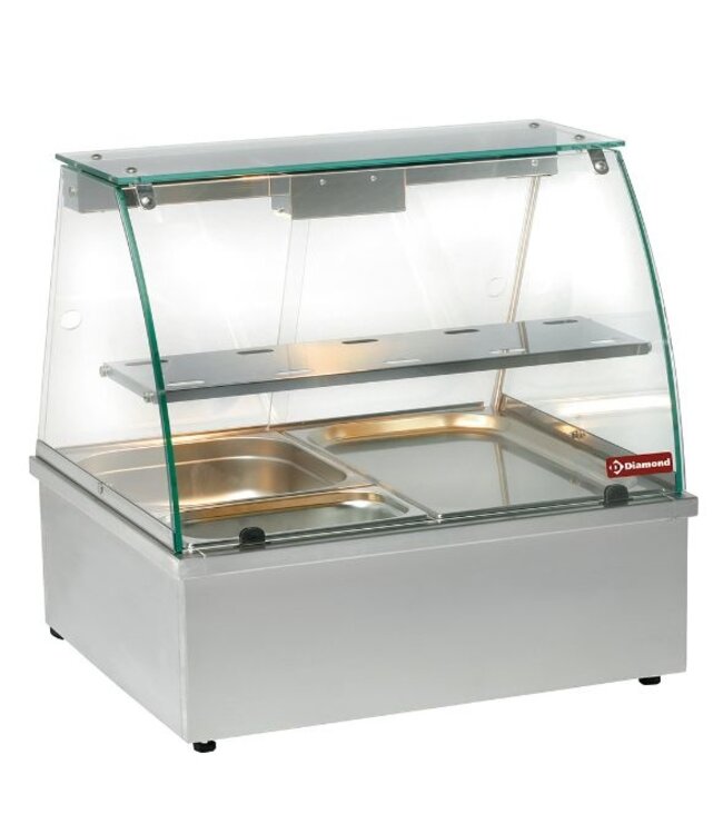 Diamond Bain-marie warmhoudvitrine | 2x 1/1GN | (B)69,5x(D)60,2x(H)68cm