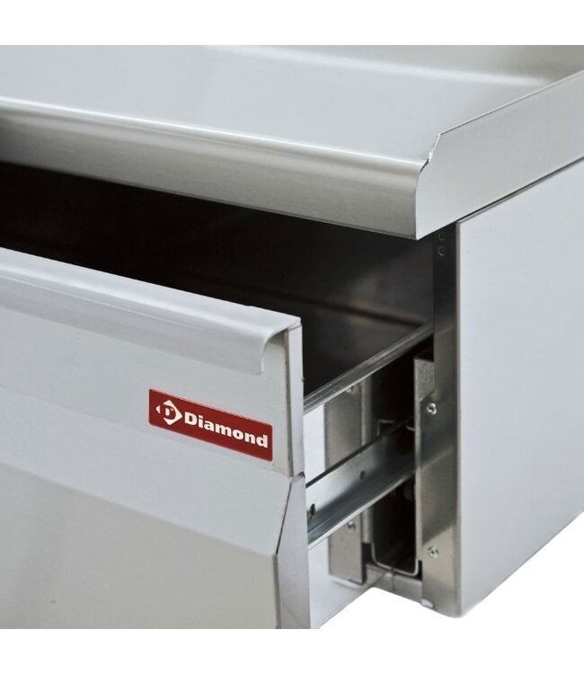 Werkunit RVS met lade | Diamond Pro 600 | (B)30x(D)60x(H)28/40cm
