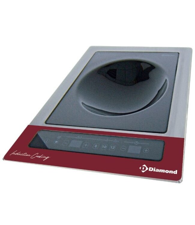 Wok inductieplaat | Diamond | drop in unit | elektrisch | 3,6kW | (B)39x(D)43x(H)16cm