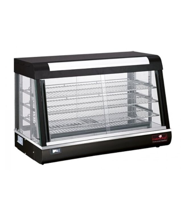 Warmhoudvitrine zwart | (H)66x(B)90x(D)48