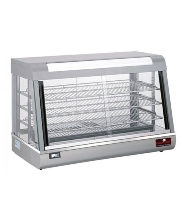 Warmhoudvitrine zilver | (H)66x(B)90x(D)48