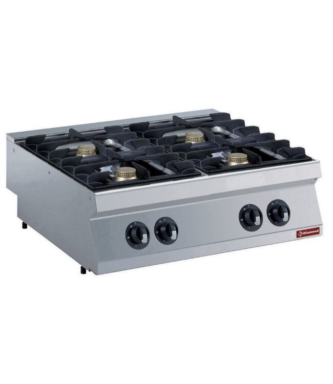 Gasfornuis | Diamond Maxima 700 | 4x 5,5kW | (B)80x(D)70/73x(H)25/32cm