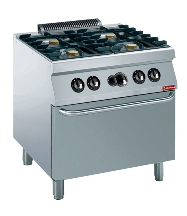 Diamond Gasfornuis | Diamond Maxima 700 | 4x 5,5kW | incl gasoven | (B)80x(D)70/73x(H)85/92cm