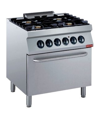 Diamond Gasfornuis | Diamond Maxima 700 | 4x 5,5kW | incl elektrische oven | (B)80x(D)70/73x(H)85/92cm