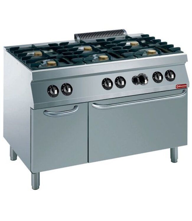 Diamond Gasfornuis | Diamond Maxima 700 | 6x 5,5kW | incl gasoven | (B)120x(D)70/73x(H)85/92cm