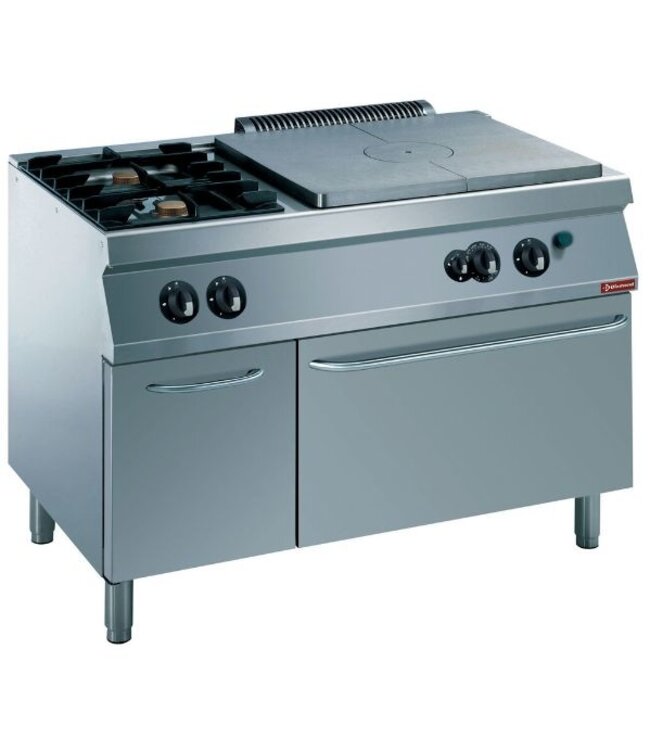 Gasfornuis | Diamond Maxima 700 | 1x 7kW en 2x 2,5kW | incl doorkookplaat en gasoven | (B)120x(D)70/73x(H)85/92cm