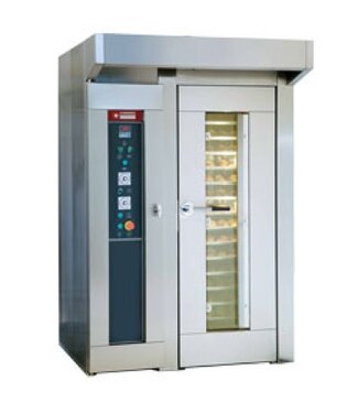 Diamond Oven bakkerij en banketbakkerij | ronddraaiend | Diamond Rotor | Gas 35kW | 15 of 18 niveaus | (B)150x(D)148x(H)236cm