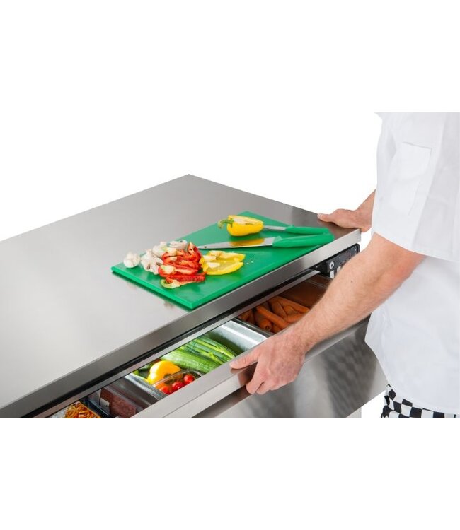 FlexDrawer werkbank - Foster - FFC4-2 - 35-206 - met spatrand - koelen en vriezen