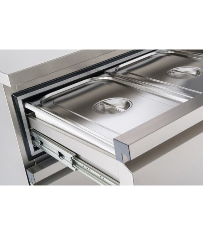 FlexDrawer werkbank - Foster - FFC6-2 - 35-202 - met spatrand - koelen en vriezen