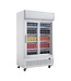Dubbeldeurs displaykoeling met wielen | Schuifdeuren | 950L | (H)203,6x(B)120x(D)73cn