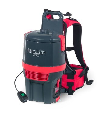 Numatic Snoerloze rugzak stofzuiger met accu | 5L capaciteit | 350W | Rood