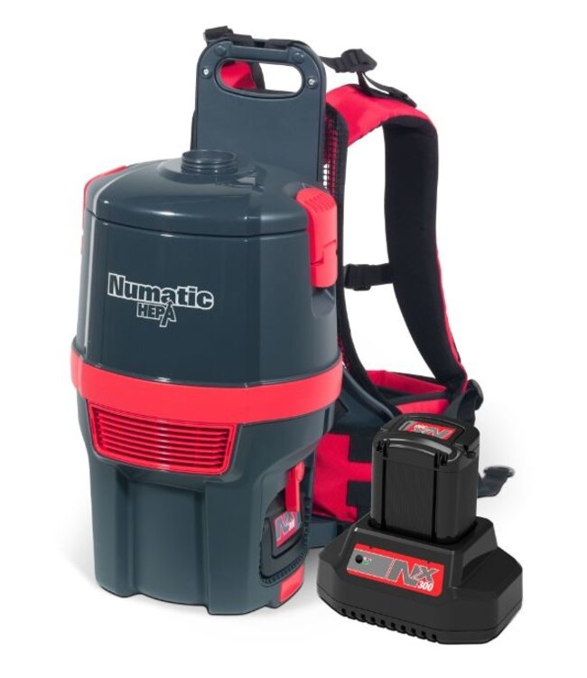 Snoerloze rugzak stofzuiger met accu | 5L capaciteit | 350W | Rood