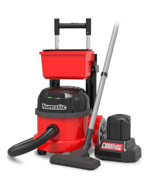 Snoerloze stofzuiger met accu | met opbergbakje | 9L capaciteit | 350W | Rood