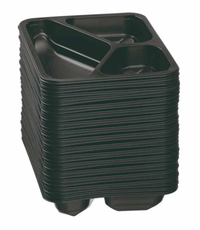 Menuschaal 3-vaks - 50 stuks | voor Bartscher Sealmachine | 23180