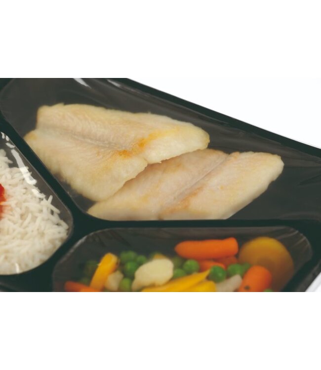 Menuschaal 3-vaks - 50 stuks | voor Bartscher Sealmachine | 23180