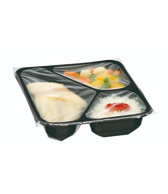 Menuschaal 3-vaks - 50 stuks | voor Bartscher Sealmachine | 23180