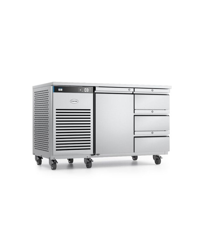 Koelwerkbank Foster EP1/2H - 43-148 - RVS/ALU | +1/+4 Graden | 1 deur 3 lades