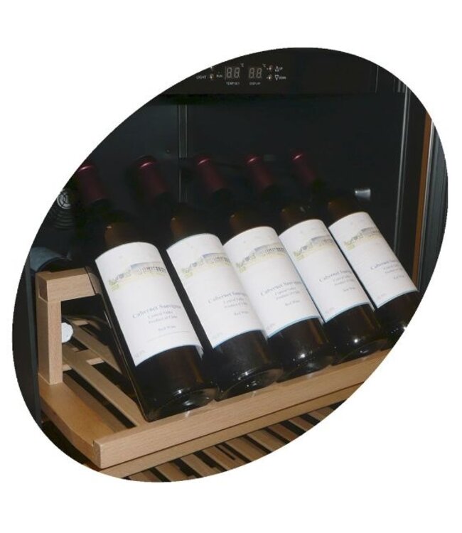 Wijnkoelkast | Enkele zone | +5 tot +18 graden | 165 flessen | (H)176x(B)59,5x(D)68cm