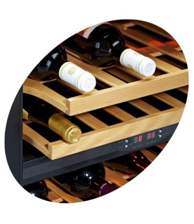 Wijnkoelkast | Dubbele zone | +5 tot +18 graden | 45 flessen | (H)82x(B)59,5x(D)57cm