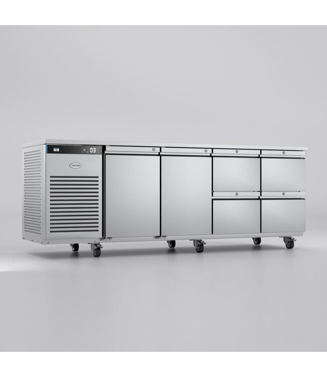Koelwerkbank Foster EP1/4H - 43-310 - RVS/ALU | +1/+4 Graden | 2 deuren 2x 2 lades