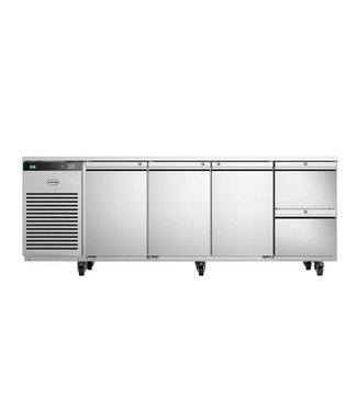 Foster Koelwerkbank Foster EP1/4H - 43-308 - RVS/ALU | +1/+4 Graden | 3 deuren 1x 2 lades