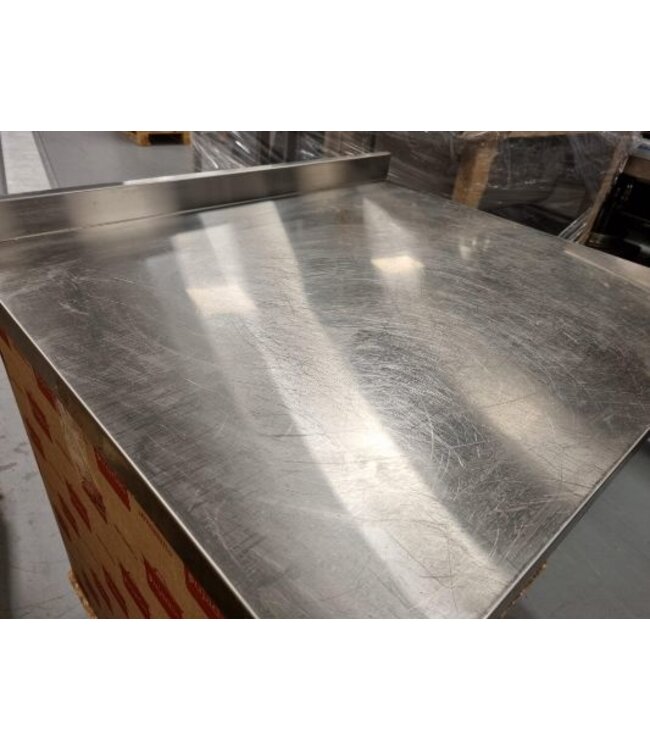 Occasion: RVS Werkblad met spatrand | (B)800x(D)700x(H)40mm