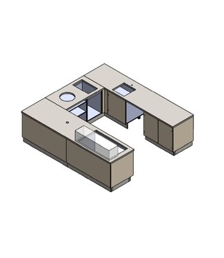 Occasion: Compleet horeca meubel | U-Counter 300x280x300cm