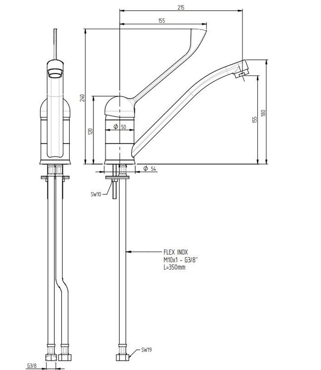 Meng- en zwenkkraan Multinox type B