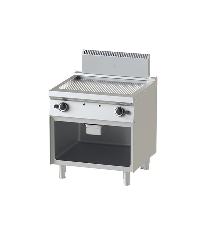 Bakplaat gegroefd | aardgas | 14kW | (H)85/97x(B)80x(D)75cm