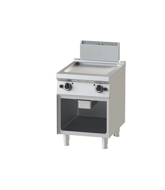 Bakplaat gegroefd | aardgas | 10kW | (H)85/97x(B)60x(D)75cm