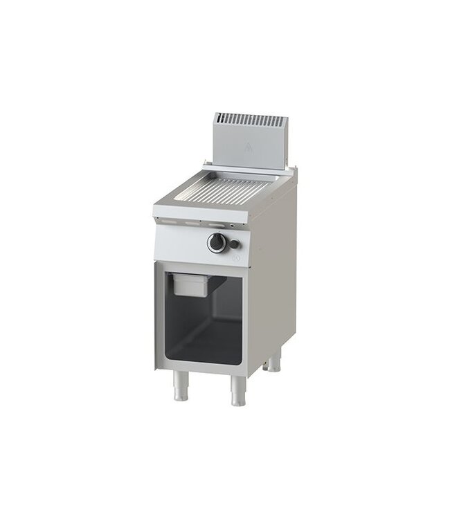 Bakplaat gegroefd | aardgas | 7kW | (H)85/97x(B)40x(D)75cm