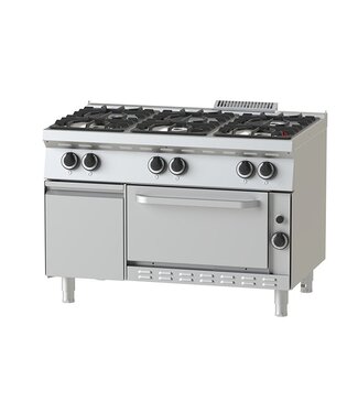 Nayati Gasfornuis met gas oven | 6 pits | 39,5kW | (H)85x(B)80x(D)75cm