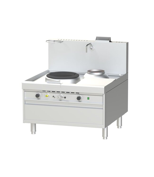 Turbo woktafel | aardgas | 1 brander | 40kW | (H)75/120x(B)120x(D)125cm