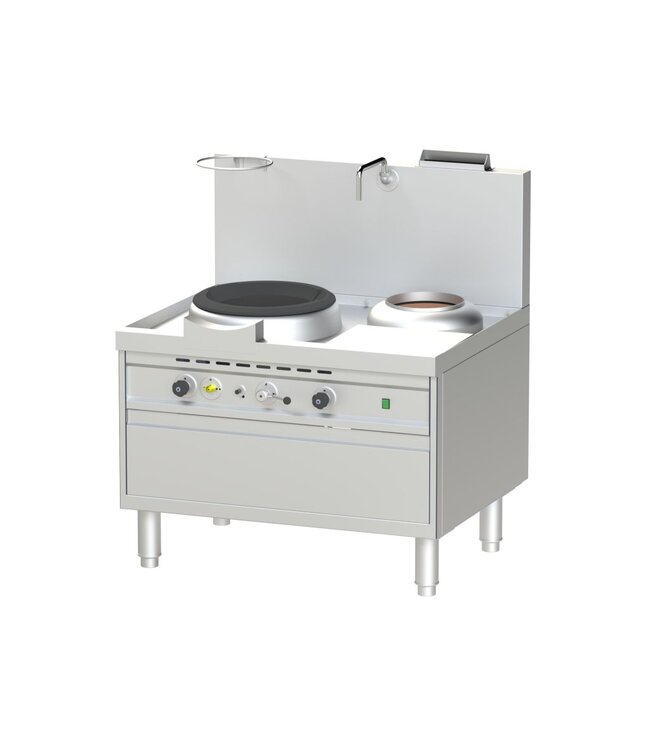 Turbo woktafel | aardgas | 1 brander | 40kW | (H)75/120x(B)110x(D)90cm