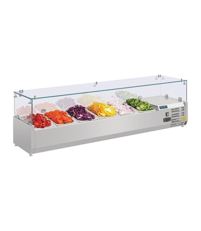 Opzetkoelvitrine Polar | 6x 1/4GN | (H)28x(B)140x(D)33cm
