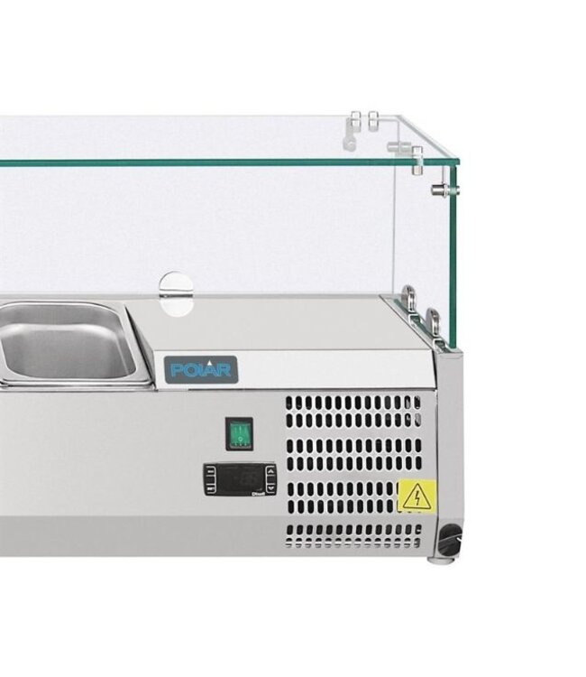 Opzetkoelvitrine Polar | 6x 1/4GN | (H)28x(B)140x(D)33cm