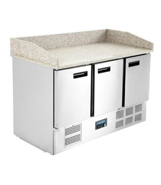 Polar Pizzawerkbank geventileerde koeling | 3 deurs | 368L | (H)102,1x(B)140x(D)70