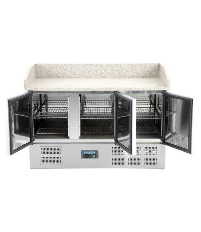 Pizzawerkbank geventileerde koeling | 3 deurs | 368L | (H)102,1x(B)140x(D)70