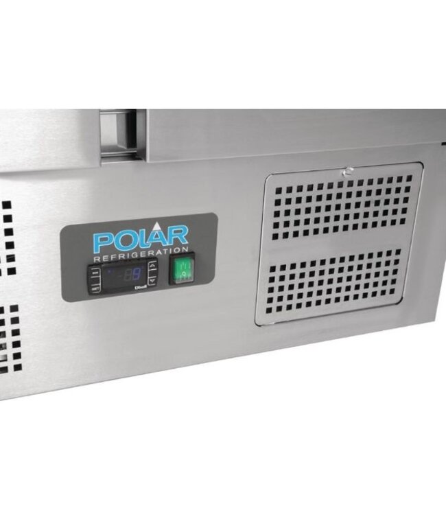 Pizzawerkbank met opzetkoelvitrine | 256L | 2 deurs | boven 5x 1/6GN | (H)118x(B)90,3x(D)70