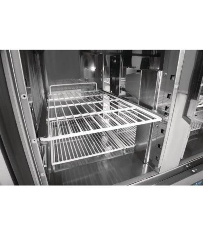 Pizzawerkbank met opzetkoelvitrine | 256L | 2 deurs | boven 5x 1/6GN | (H)118x(B)90,3x(D)70