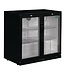 Polar Bar dubbel display koeling | 2 klapdeuren | Zwart | 208L | (H)90x(B)90x(D)52