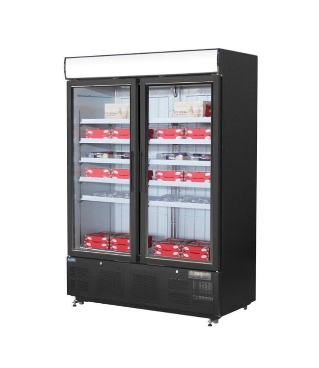 Display vriezer met wielen | 920L | Dubbeldeurs | (H)202,2x137x72cm