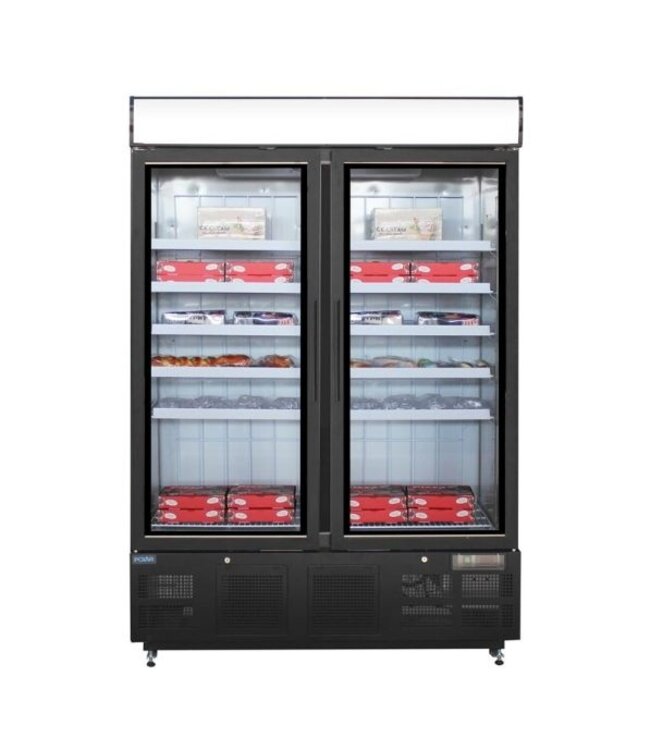 Display vriezer met wielen | 920L | Dubbeldeurs | (H)202,2x137x72cm