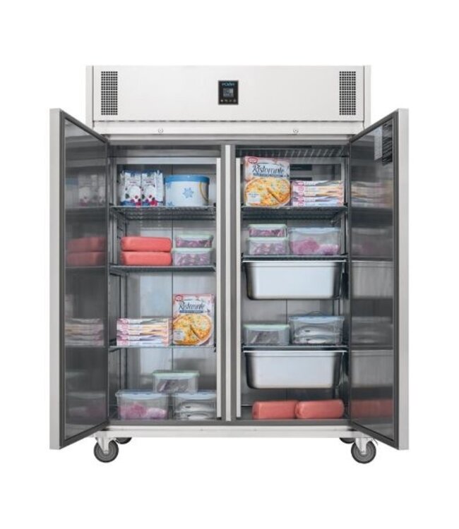 Vriezer RVS | Dubbeldeurs | 2/1GN | 1170L | (H)198x(B)140x(D)81,5