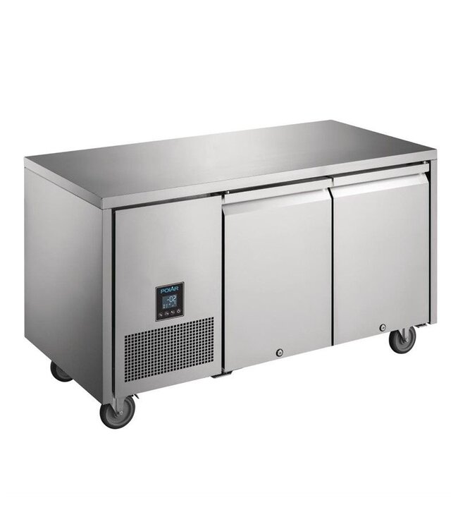 Koelwerkbank | 2 Deurs | Wielen | 267L | (H)85x(B)142x(D)66cm