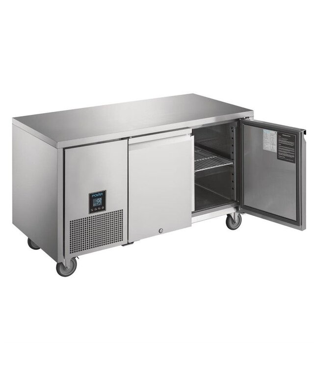 Koelwerkbank | 2 Deurs | Wielen | 267L | (H)85x(B)142x(D)66cm