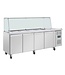 Polar Saladette met glazen vitrine | 4 deurs | 4x 1/1GN | (H)136x(B)223x(D)70cm