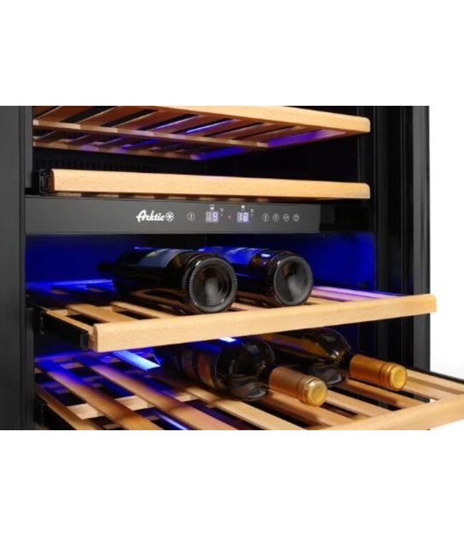 Wijnkoelkast | 2 Zones | +5 tot +22 graden | 72 flessen | (H)122,5x(B)60,5x(D)59,5cm